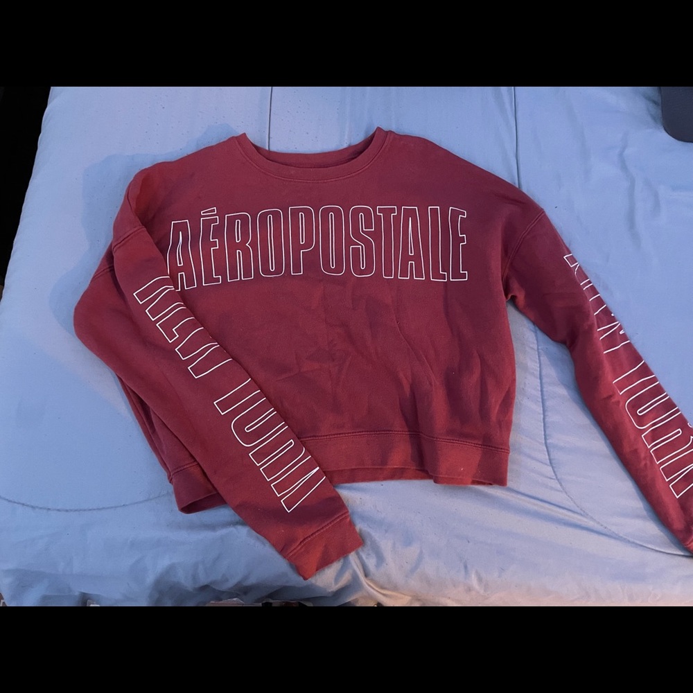 Aeropostal Long Sleeve Cropped Crewneck